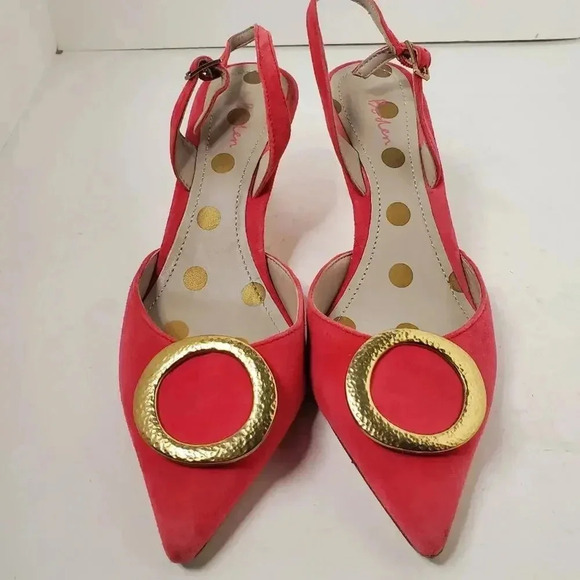 Boden Pink Suede Heels 38 - Picture 5 of 8